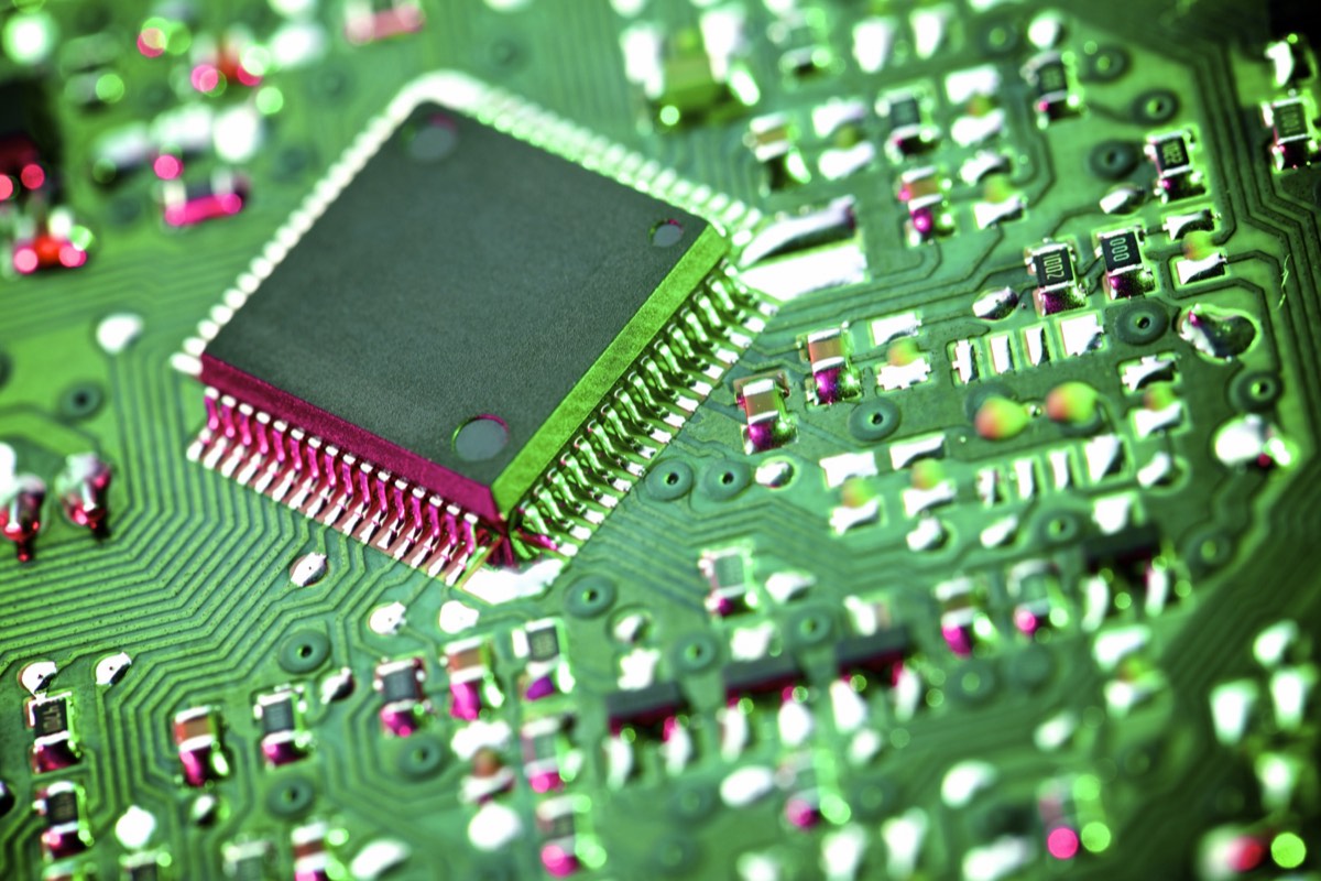 Close-up of an ambient light sensor on a printed circuit board