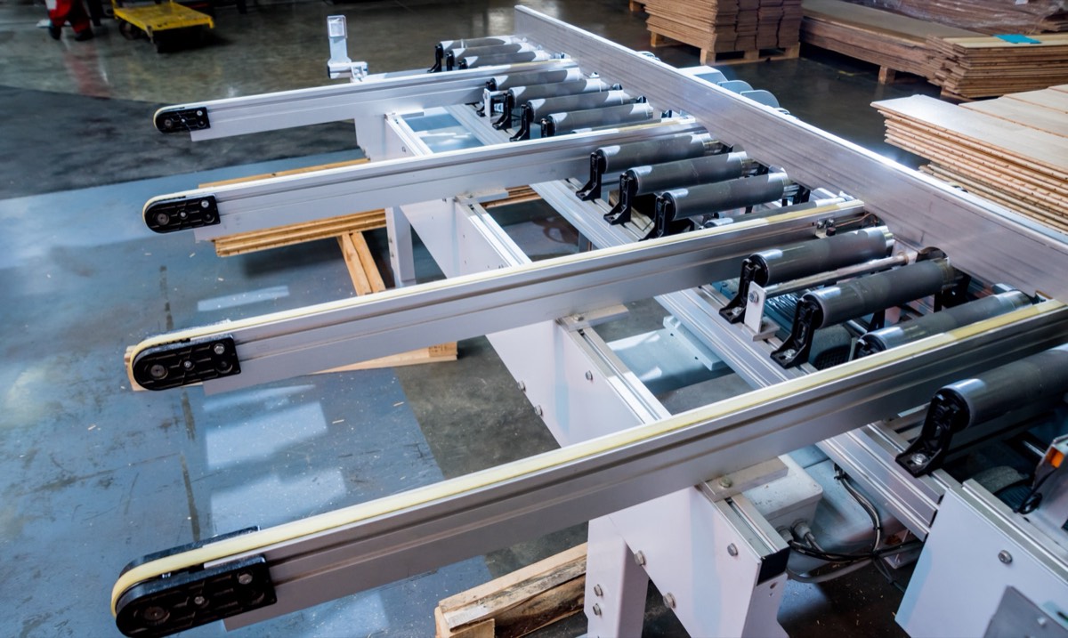 Industrial rotary die-cutting machinery on a manufacturing floor